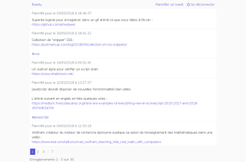 Capture d'écran de Tweety